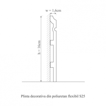 Plinta flexibila din poliuretan S25 - 16x1.6x200 cm [1]