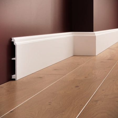 Plinte - Plinta decorativa din polimer rigid S32 - 12x1.5x200 cm