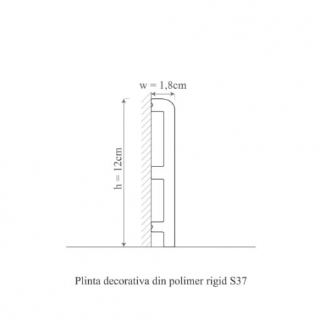 Plinta decorativa din polimer rigid S37 - 12x1.8x200 cm [1]
