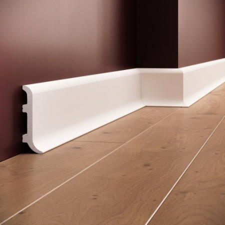 Profile decorative de interior - Plinta decorativa din polimer rigid S36 - 10x1.5x200 cm