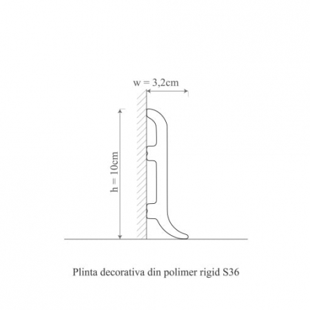 Plinta decorativa din polimer rigid S36 - 10x1.5x200 cm [2]
