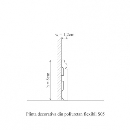 Plinta decorativa din poliuretan flexibil S5F - 8x1.2x200 cm [1]