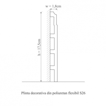 Plinta flexibila din poliuretan S26 - 17.5x1.8x200 cm [1]
