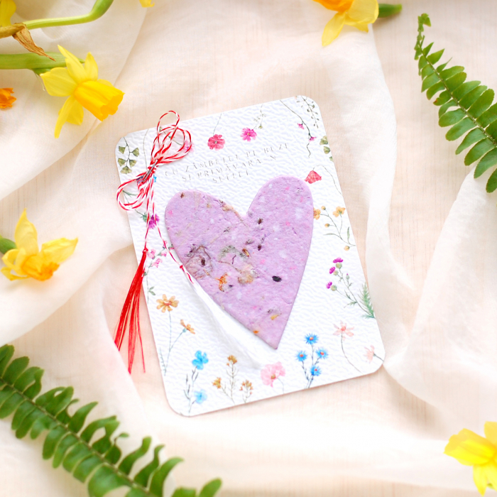 Martisor lalea hartie plantabila cu seminte si petale de flori [4]