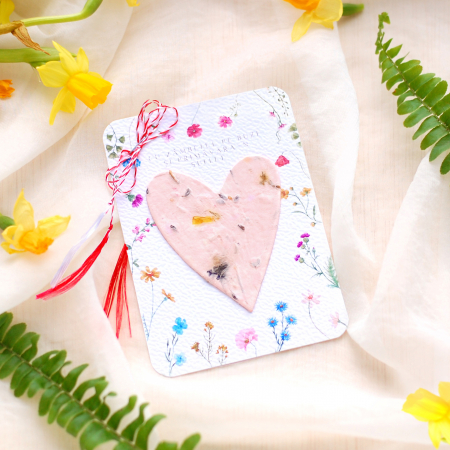 Martisor lalea hartie plantabila cu seminte si petale de flori [1]