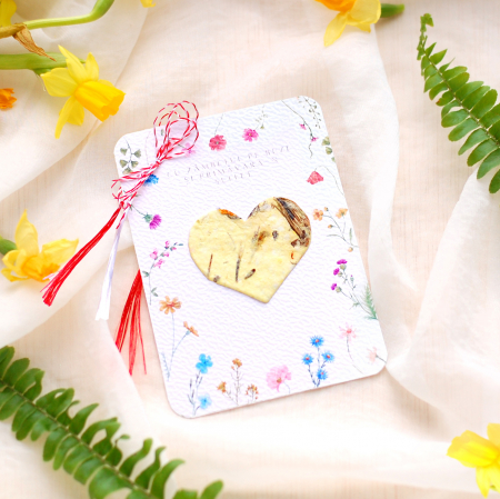 Martisor lalea hartie plantabila cu seminte si petale de flori [2]