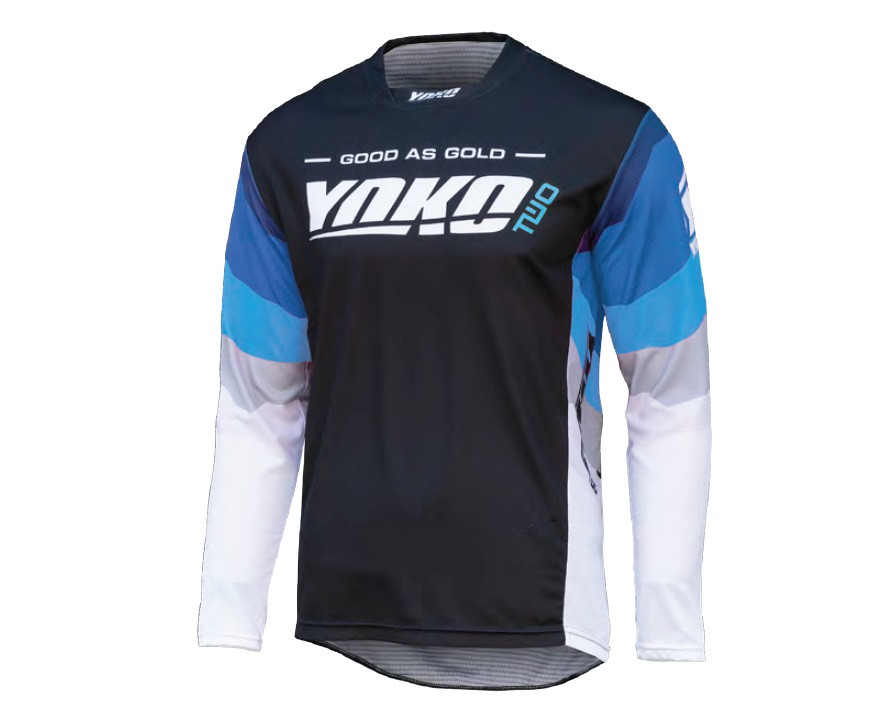 Echipament Cross  & ATV - MX jersey YOKO TWO black/white/blue S