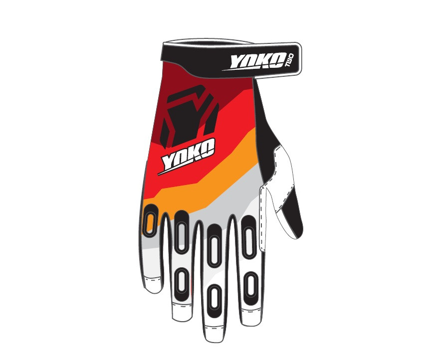 Echipament Cross  & ATV - MX gloves YOKO TWO black/white/red L (9)