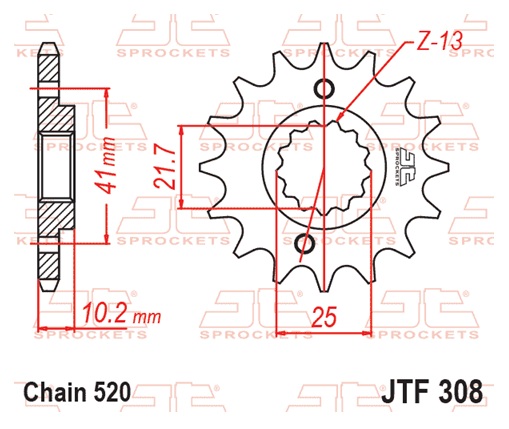 Pinion fata JT 16T, 520 [1]