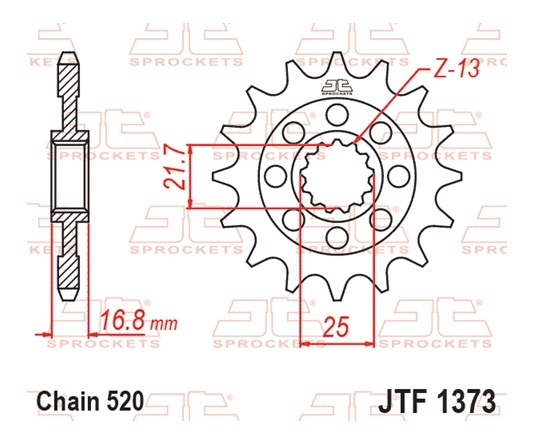 Pinion fata JT 17T, 520 rubber cushioned [2]