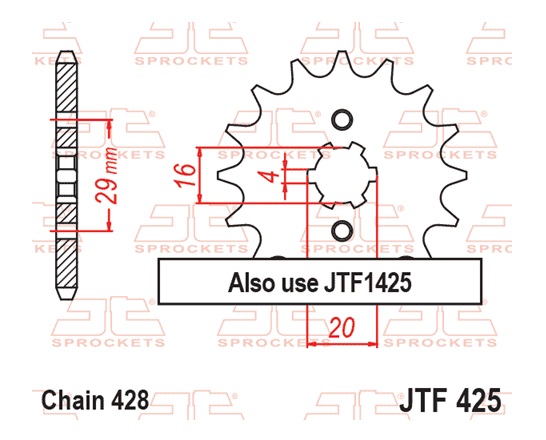 Pinion fata JT 14T, 428 [1]