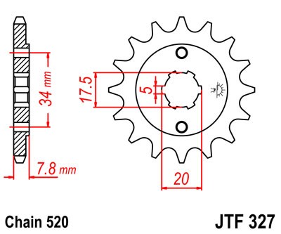 Pinion fata JT 11T, 520 [1]