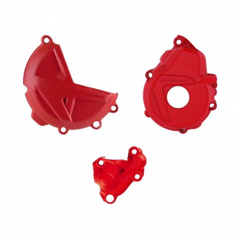 SUSPENSIE CADRU - Clutch and ignition cover protector kit POLISPORT Rosu