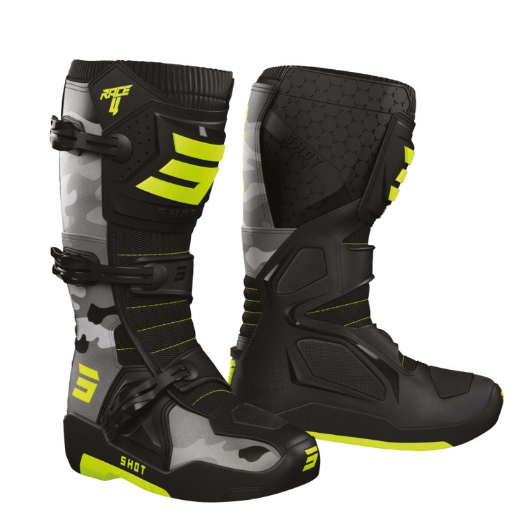 Cizme - Boots SHOT RACE 4 camo / neon yellow 42