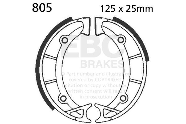 FRANA - Brake shoe set EBC nu contin arcurile