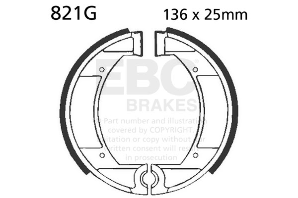 FRANA - Brake shoe set EBC canelati