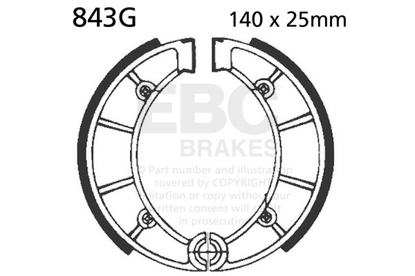 FRANA - Brake shoe set EBC canelati