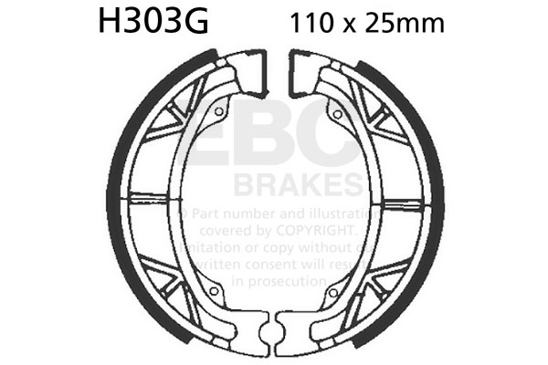FRANA - Brake shoe set EBC canelati inclusiv arcurile