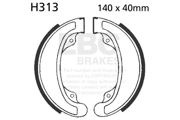 FRANA - Brake shoe set EBC inclusiv arcurile