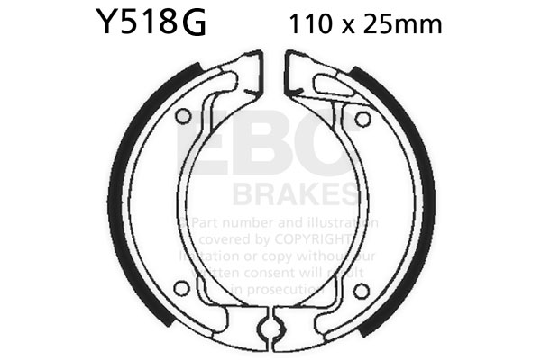 FRANA - Brake shoe set EBC canelati inclusiv arcurile