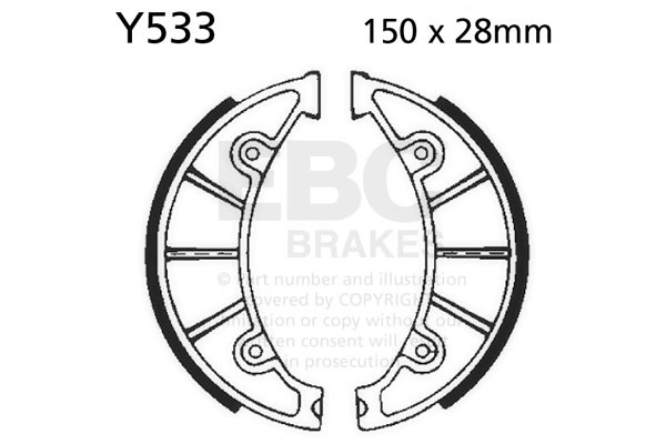 FRANA - Brake shoe set EBC inclusiv arcurile