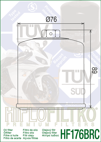 Filtru de ulei HIFLOFILTRO HF176BRC [1]