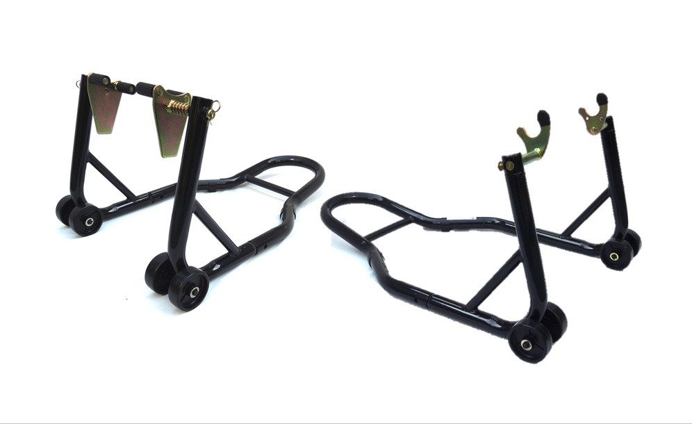 ATELIER & SERVICE - Set front + rear paddock stand MOTION STUFF STS3200+STS3210 with V support