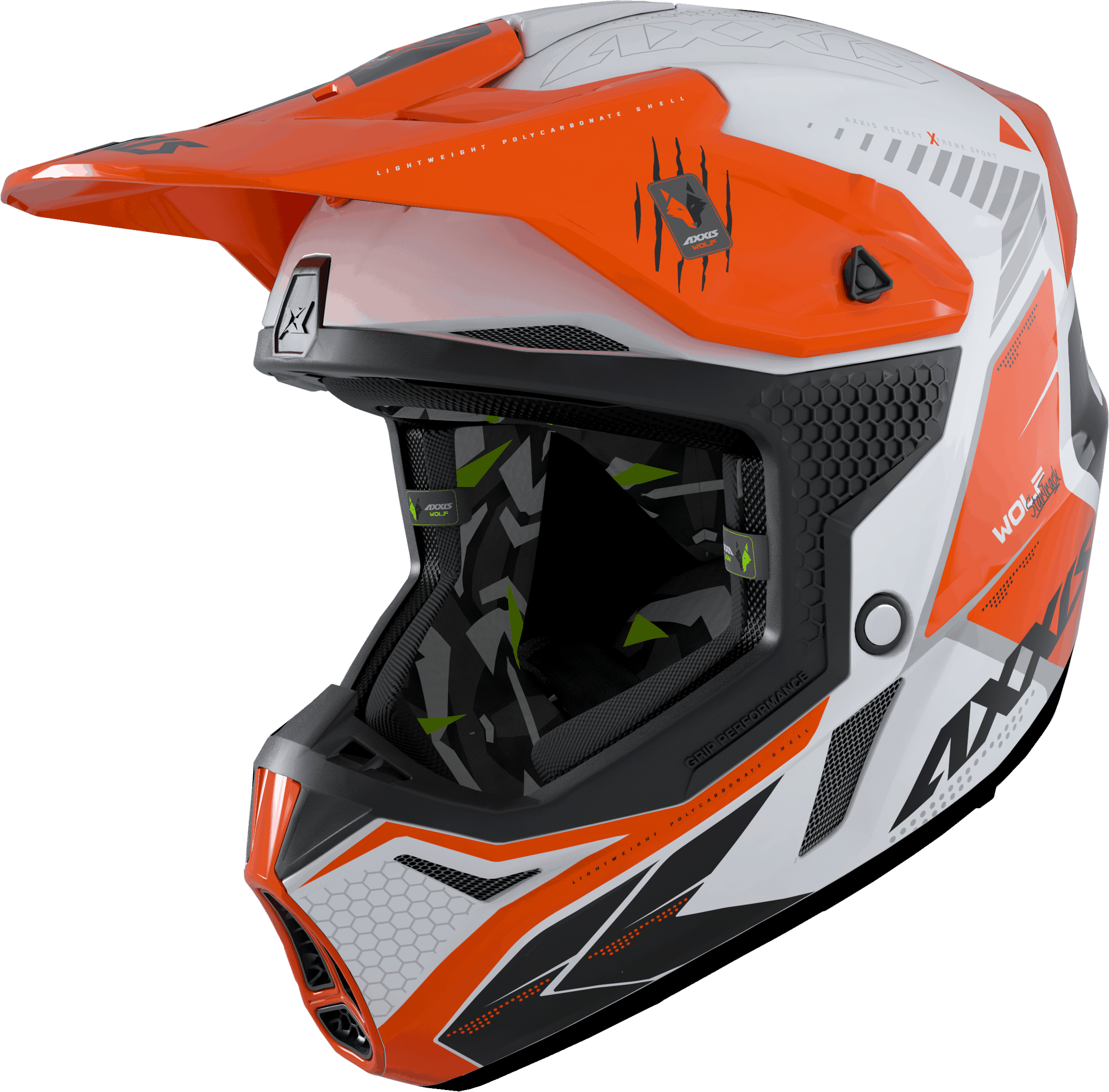 Casti - MX helmet AXXIS WOLF ABS star track a4 gloss fluor orange M