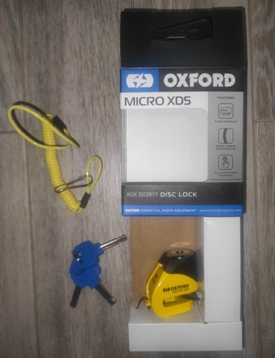 Antifurt disc frana Oxford cu șnur  XD5 moto [2]