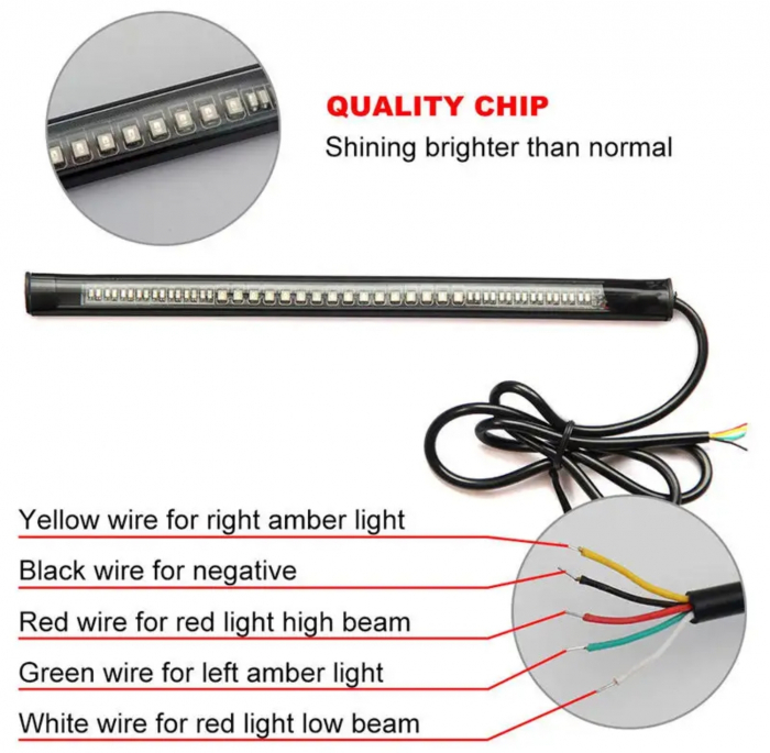 Banda 48 led moto ATV stop semnalizari [3]