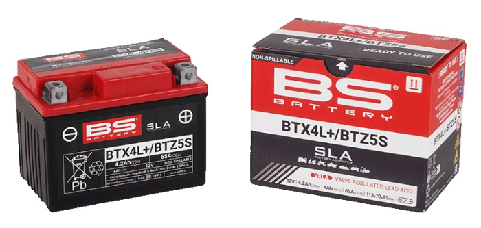 Baterie activata din fabrica BS-BATTERY BTX4L+ / BTZ5S (FA) (YTX4L (FA)) SLA [3]