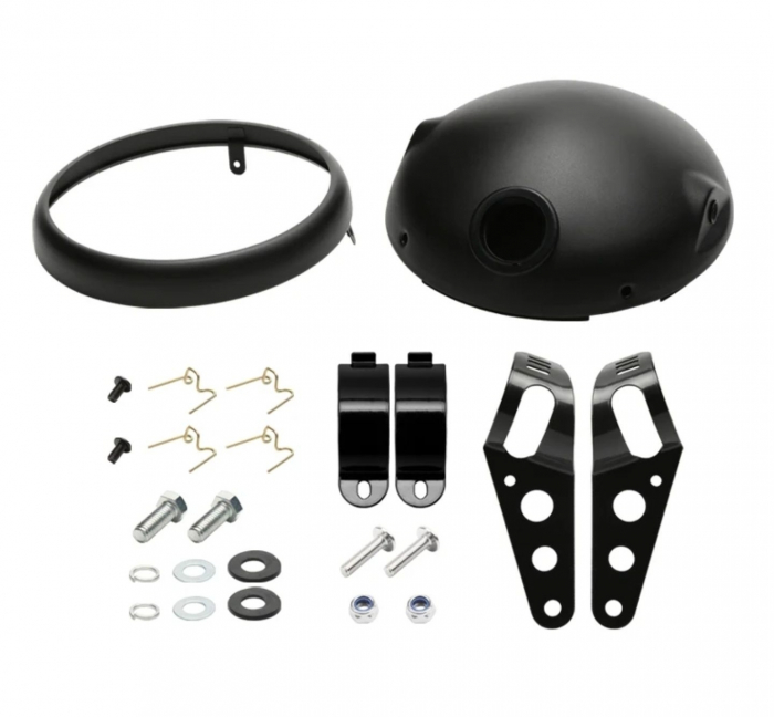 Carcasa far 7 inch moto metalic chopper bobber cafe racer [6]