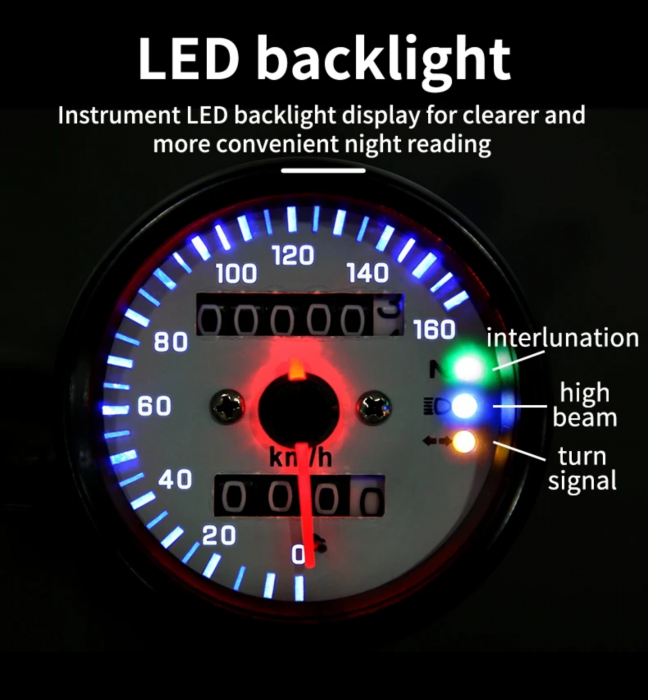 Ceas moto vitezometru led universal [3]