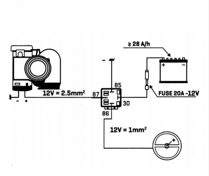 Claxon 12v melc cu compresor aer comprimat [6]