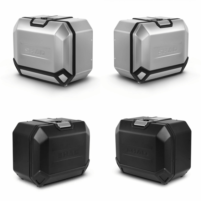 Cutie laterala aluminiu Shad TR47 side case cutii moto argintiu/negru stanga/dreapta [1]