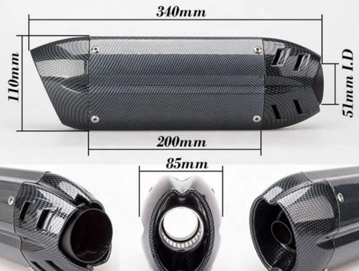 Evacuare moto atv sport ovala 34cm eșapament toba [2]