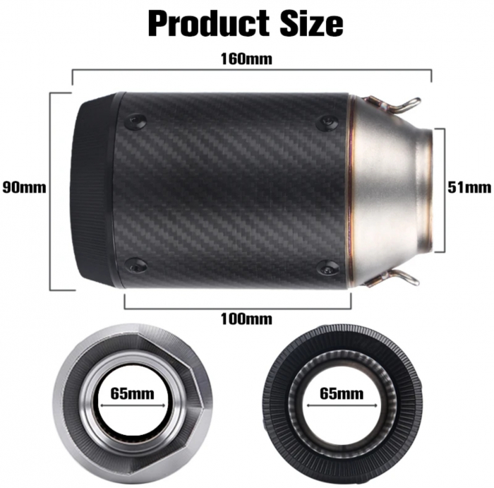 Evacuare moto carbon 16cm toba finala eșapament scurta [5]