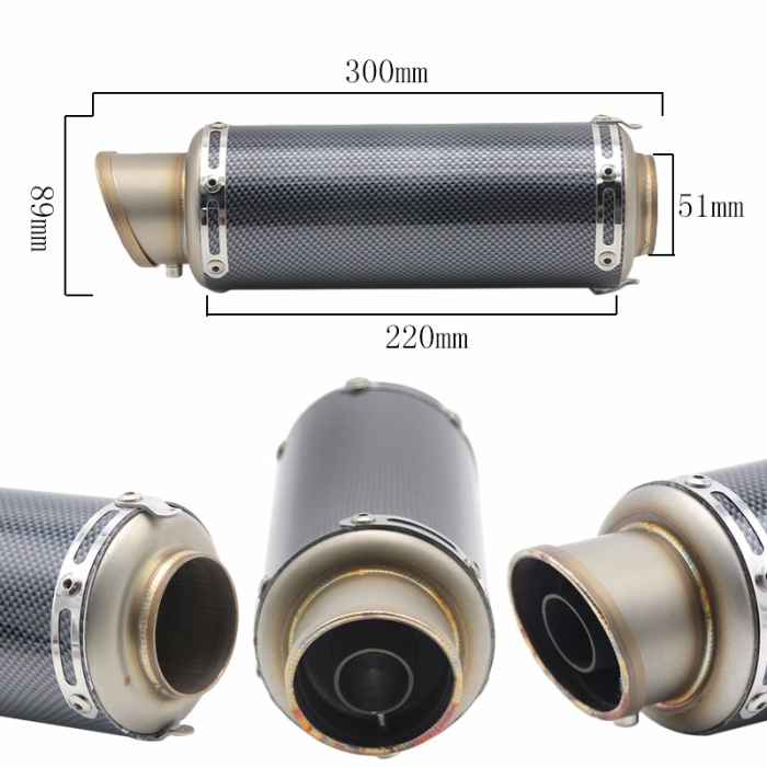 Evacuare sport 30cm carbon rotunda moto / ATV toba esapament [2]