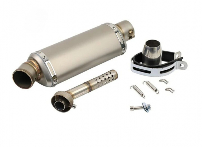 Evacuare triunghiulara sport 37cm carbon titan moto ATV toba esapament [5]