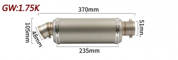 Evacuare triunghiulara sport 37cm carbon titan moto ATV toba esapament [6]