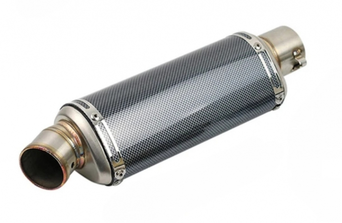 Evacuare triunghiulara sport 37cm carbon titan moto ATV toba esapament [2]