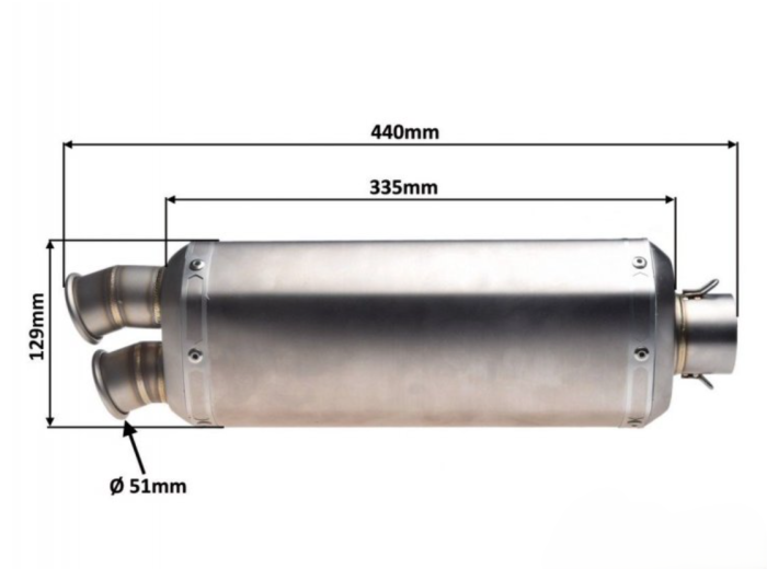 Evacuare sport toba moto ATV toba cu protecție 44cm cu iesire dubla [2]