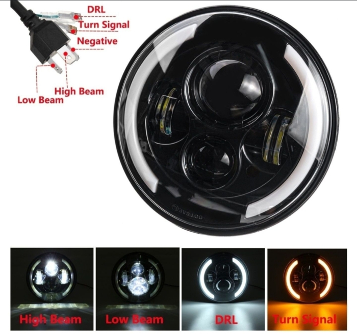Far led 7 inch Jeep Wrangler Harley Chopper Custom Bobber [4]