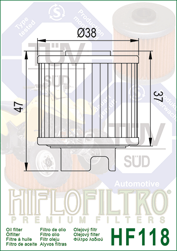 Filtru de ulei HIFLOFILTRO HF118 [2]