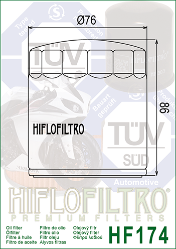 Filtru de ulei HIFLOFILTRO HF174C Cromat [2]