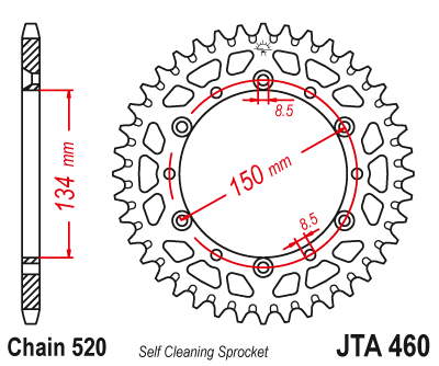 Foaie spate ALU JT JTA 460-48BLK 48T, 520 Negru [2]