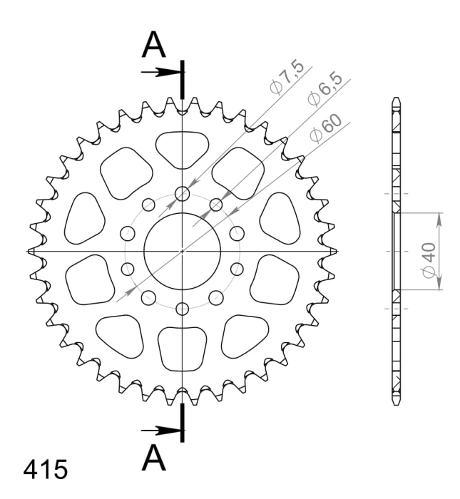 Foaie spate ALU SUPERSPROX portocaliu 38T, 415 [2]