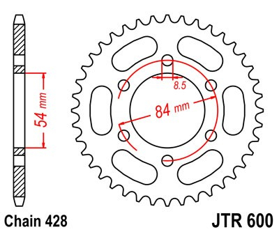 Foaie spate JT JTR 600-52 52T, 428 [2]