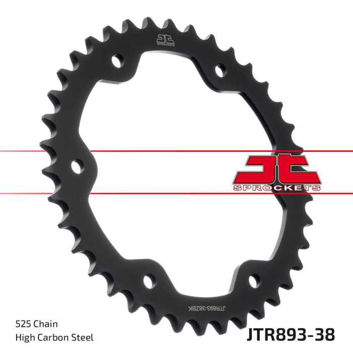 Foaie spate JT JTR 893-38ZBK 38T, 525 Black zinc [2]