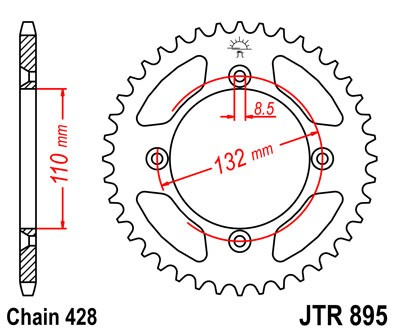 Foaie spate JT JTR 895-49ZBK 49T, 428 Black Zinc [2]